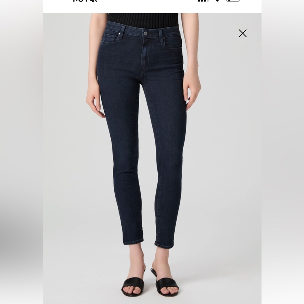PAIGE Women's Hoxton Ankle Deep Indigo Skinny Jeans